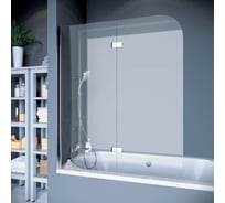 Шторка на ванну Koller Pool двойной элемент, 1150х1400 right chrome, grape QP97
