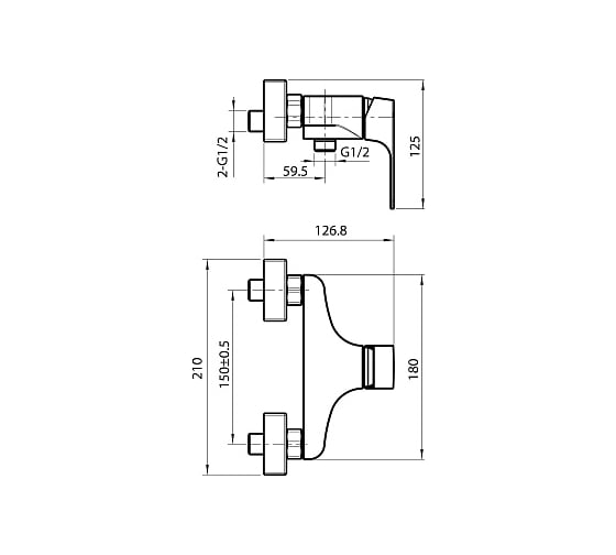 Однорычажный смеситель для душа Koller Pool Neon Cube 35 мм NC0450