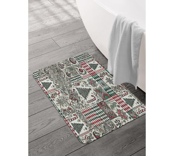 Коврик для ванной и туалета JOYARTY Елочная мозайка 58x38 см, sbmrec_sd3941_58x38 1