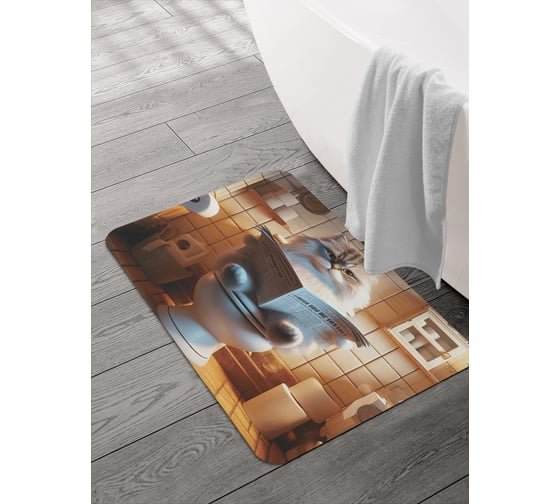 Коврик для ванной и туалета JOYARTY Кот отдыхает 58x38 см, sbmrec_sd3478_58x38 1