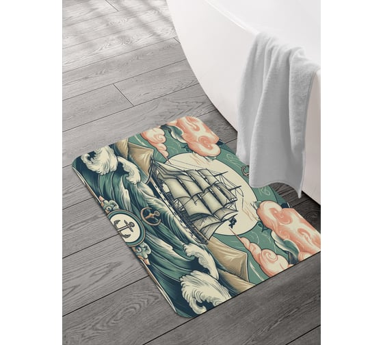 Коврик для ванной и туалета JOYARTY Корабль в пути 58x38 см, sbmrec_sd3484_58x38 1