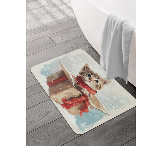 Коврик для ванной и туалета JOYARTY Неожиданный подарок 58x38 см, sbmrec_sd3977_58x38