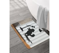 Коврик для ванной и туалета JOYARTY Кот поет 58x38 см, sbmrec_sd3548_58x38