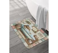 Коврик для ванной и туалета JOYARTY Медведь в ванной 58x38 см, sbmrec_sd3550_58x38