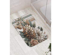 Коврик для ванной комнаты и туалета противоскользящий JoyArty "Цветы полоски" 52x77 см bath_sd3511