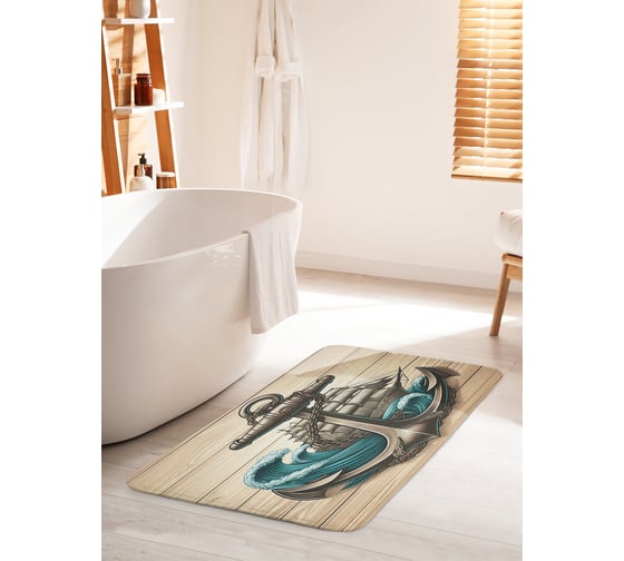 Коврик для ванной комнаты и туалета противоскользящий JoyArty "Якорь на дереве" 60x100 см bath_sd3524_60x100 1