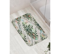 Коврик для ванной комнаты и туалета противоскользящий JoyArty "Эвкалипт в огоньках" 52x77 см, серия Новый год и Рождество bath_sd3946