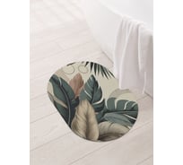 Коврик овальный для ванной и туалета JoyArty "Банановые листья" 58x38 см, sbm_sd3580_58x38