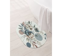 Коврик овальный для ванной и туалета JoyArty "Геометрия цветов" 58x38 см, sbm_sd3507_58x38