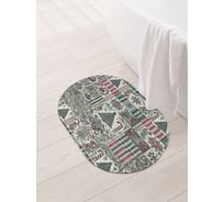 Коврик овальный для ванной и туалета JoyArty "Елочная мозайка" 58x38 см, sbm_sd3941_58x38