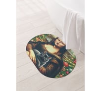 Коврик овальный для ванной и туалета JoyArty "Джоконда с котом" 58x38 см, sbm_sd3894_58x38