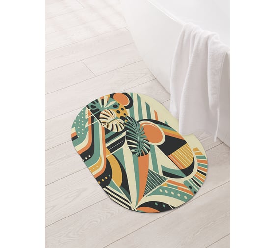 Коврик овальный для ванной и туалета JoyArty "Графика форм" 58x38 см, sbm_sd3542_58x38 1