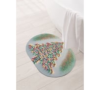 Коврик овальный для ванной и туалета JoyArty "Елочка гори" 58x38 см, sbm_sd3887_58x38