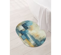 Коврик овальный для ванной и туалета JoyArty "Квадрат на красках" 58x38 см, sbm_sd3568_58x38