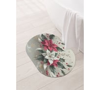 Коврик овальный для ванной и туалета JoyArty "Лиственные цветы" 58x38 см, sbm_sd3907_58x38