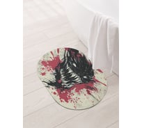 Коврик овальный для ванной и туалета JoyArty "Монстр в деле" 58x38 см, sbm_sd3855_58x38