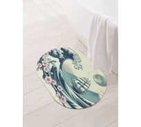Коврик овальный для ванной и туалета JoyArty "Корабль на волнах" 58x38 см, sbm_sd3565_58x38