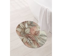 Коврик овальный для ванной и туалета JoyArty "Нежные листья" 58x38 см, sbm_sd3471_58x38