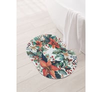 Коврик овальный для ванной и туалета JoyArty "Лиственный венок" 58x38 см, sbm_sd3994_58x38