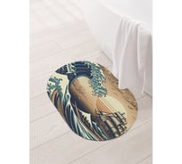 Коврик овальный для ванной и туалета JoyArty "Корабль на закате" 58x38 см, sbm_sd3587_58x38