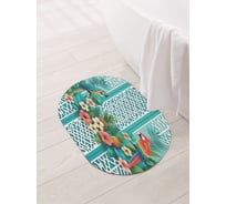 Коврик овальный для ванной и туалета JoyArty "Тропические попугаи" 58x38 см, sbm_sd3415_58x38