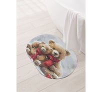 Коврик овальный для ванной и туалета JoyArty "Снежные мишки" 58x38 см, sbm_sd3975_58x38