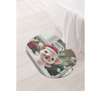 Коврик овальный для ванной и туалета JoyArty "Радость миру" 58x38 см, sbm_sd3874_58x38