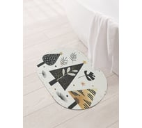 Коврик овальный для ванной и туалета JoyArty "Стройные елочки" 58x38 см, sbm_sd4006_58x38
