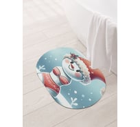 Коврик овальный для ванной и туалета JoyArty "Снеговик бикини" 58x38 см, sbm_sd3877_58x38