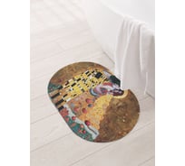 Коврик овальный для ванной и туалета JoyArty "Поцелуй на Новый год" 58x38 см, sbm_sd3896_58x38