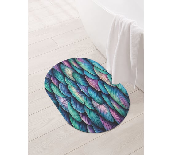 Коврик овальный для ванной и туалета JoyArty "Чешуя дракона" 58x38 см, sbm_sd3432_58x38 1
