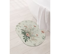 Коврик овальный для ванной и туалета JoyArty "Цветочки нежные" 58x38 см, sbm_sd3551_58x38
