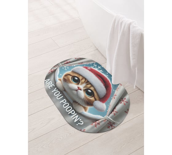 Коврик овальный для ванной и туалета JoyArty "Умиляющий взгляд" 58x38 см, sbm_sd3967_58x38 1