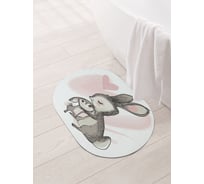 Коврик для ванной и туалета JOYARTY 58x38 см Зайчиха с зайчиком sbm_59946_58x38