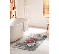 Коврик для ванной комнаты и туалета противоскользящий JoyArty "Листва в мраморе" 60x100 см, серия Новый год и Рождество bath_sd3909_60x100