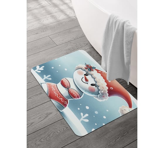 Коврик для ванной и туалета JOYARTY Снеговик бикини 58x38 см, sbmrec_sd3877_58x38 1