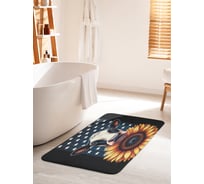 Коврик для ванной комнаты и туалета противоскользящий JoyArty "Корова и подсолнух" 60x100 см bath_sd3437_60x100