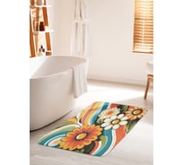 Коврик для ванной комнаты и туалета противоскользящий JoyArty "Раскраска цветов" 60x100 см bath_sd3549_60x100