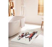Коврик для ванной комнаты и туалета противоскользящий JoyArty "Радостный олень" 60x100 см, серия Новый год и Рождество bath_sd3883_60x100