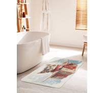 Коврик для ванной комнаты и туалета противоскользящий JoyArty "Неожиданный подарок" 60x100 см, серия Новый год и Рождество bath_sd3977_60x100