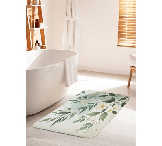 Коврик для ванной комнаты и туалета противоскользящий JoyArty "Жасмин" 60x100 см bath_sd3585_60x100 1
