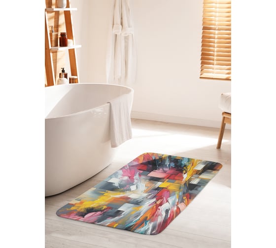 Коврик для ванной комнаты и туалета противоскользящий JoyArty "Картина краской" 60x100 см bath_sd3492_60x100 1