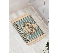 Коврик для ванной комнаты и туалета противоскользящий JoyArty "Кот из шторки" 52x77 см bath_sd3468