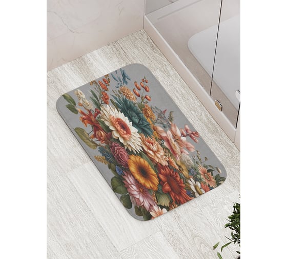 Коврик для ванной комнаты и туалета противоскользящий JoyArty "Сухоцветы осени" 52x77 см bath_sd3419 1
