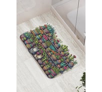 Коврик для ванной комнаты и туалета противоскользящий JoyArty "Полка с цветами" 52x77 см bath_sd3518