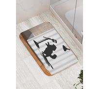 Коврик для ванной комнаты и туалета противоскользящий JoyArty "Кот поет" 52x77 см bath_sd3548