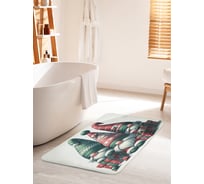 Коврик для ванной комнаты и туалета противоскользящий JoyArty "Три гнома" 60x100 см, серия Новый год и Рождество bath_sd3870_60x100