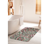 Коврик для ванной комнаты и туалета противоскользящий JoyArty "Орнамент на плитке" 60x100 см, серия Новый год и Рождество bath_sd3972_60x100