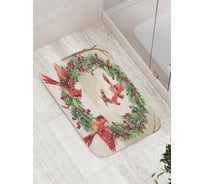 Коврик для ванной комнаты и туалета противоскользящий JoyArty "Рождественский венок" 52x77 см, серия Новый год и Рождество bath_sd3981