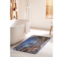 Коврик для ванной комнаты и туалета противоскользящий JoyArty "Снежная ночь" 60x100 см, серия Новый год и Рождество bath_sd3983_60x100